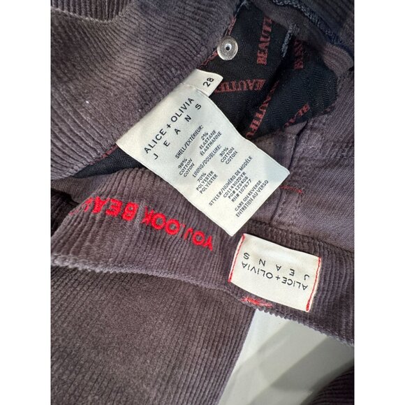 Alice + Olivia High-Rise Bell Bottom Corduroy Pants in Brown Size 28 - Picture 4 of 5